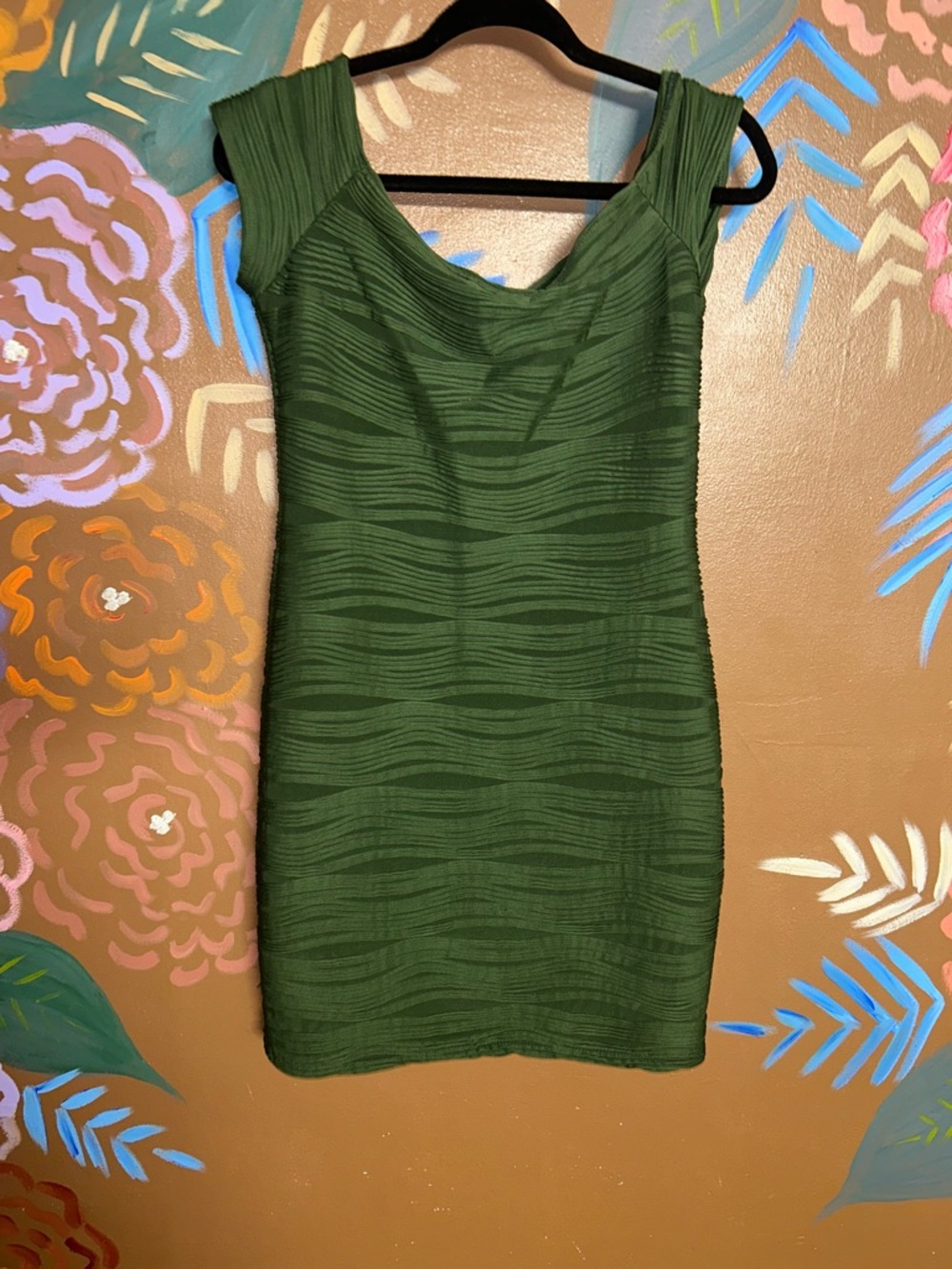 Brat Star Olive Green Textured Cap-Sleeve Maxi Dress - Picture 2 of 3